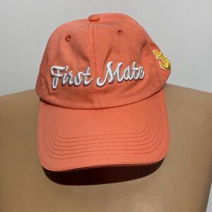 First Mate Boating Fishing Baseball Cap Hat Anchor West Marine Pink Adjustable